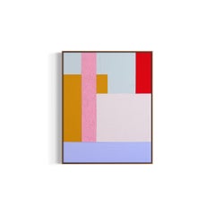 Quiet Corner, Modern Minimal Geometric Painting Colorful Abstract Original 16x20