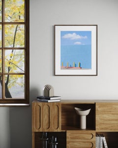 Fotografía abstracta minimalista de arquitectura, geométrica en tonos pastel, impresión artística