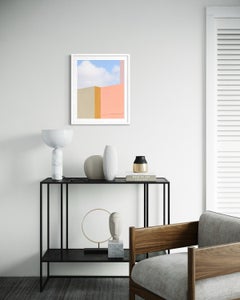 Alegría, impresión fotográfica minimalista abstracta geométrica en pastel, firmada Fine Art