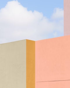 Alegría, impresión fotográfica minimalista abstracta geométrica en pastel, firmada Fine Art