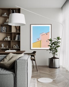 Specchio, stampa fotografica minimalista moderna astratta geometrica pastello, firmata