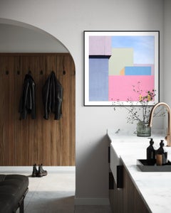 Fuori dal blu, architettura astratta minimalista, pastello, stampa fotografica