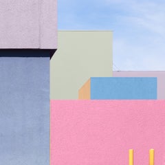 Fuori dal blu, architettura astratta minimalista, pastello, stampa fotografica