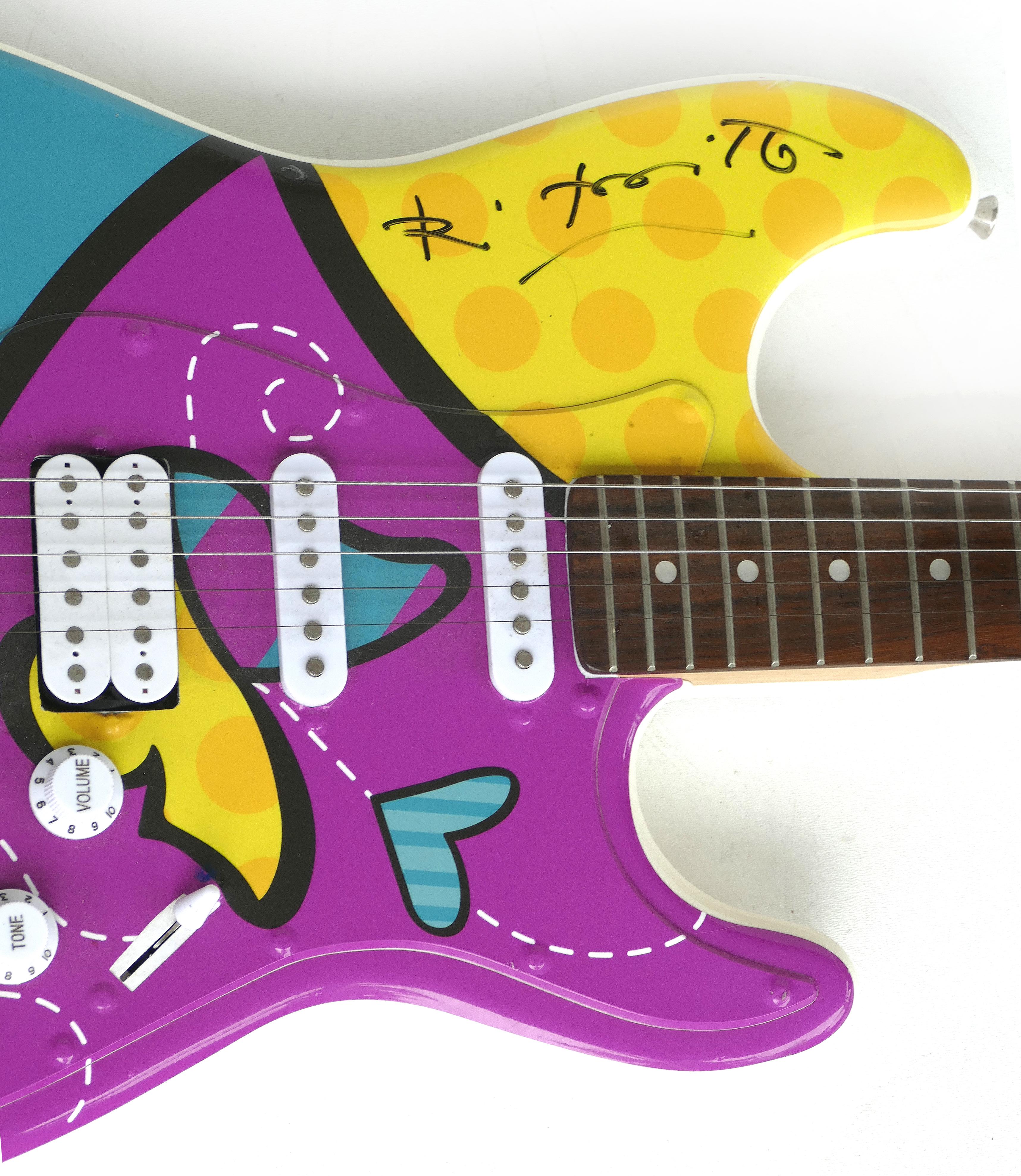 Glen Burton Romero Britto guitar for Lauren's Kids Charity

Offered for sale is a Glen Burton electric guitar that has been hand-painted by the Brazilian artist, Romero Britto, for the charity Lauren's Kids (Preventing Child Abuse, Healing