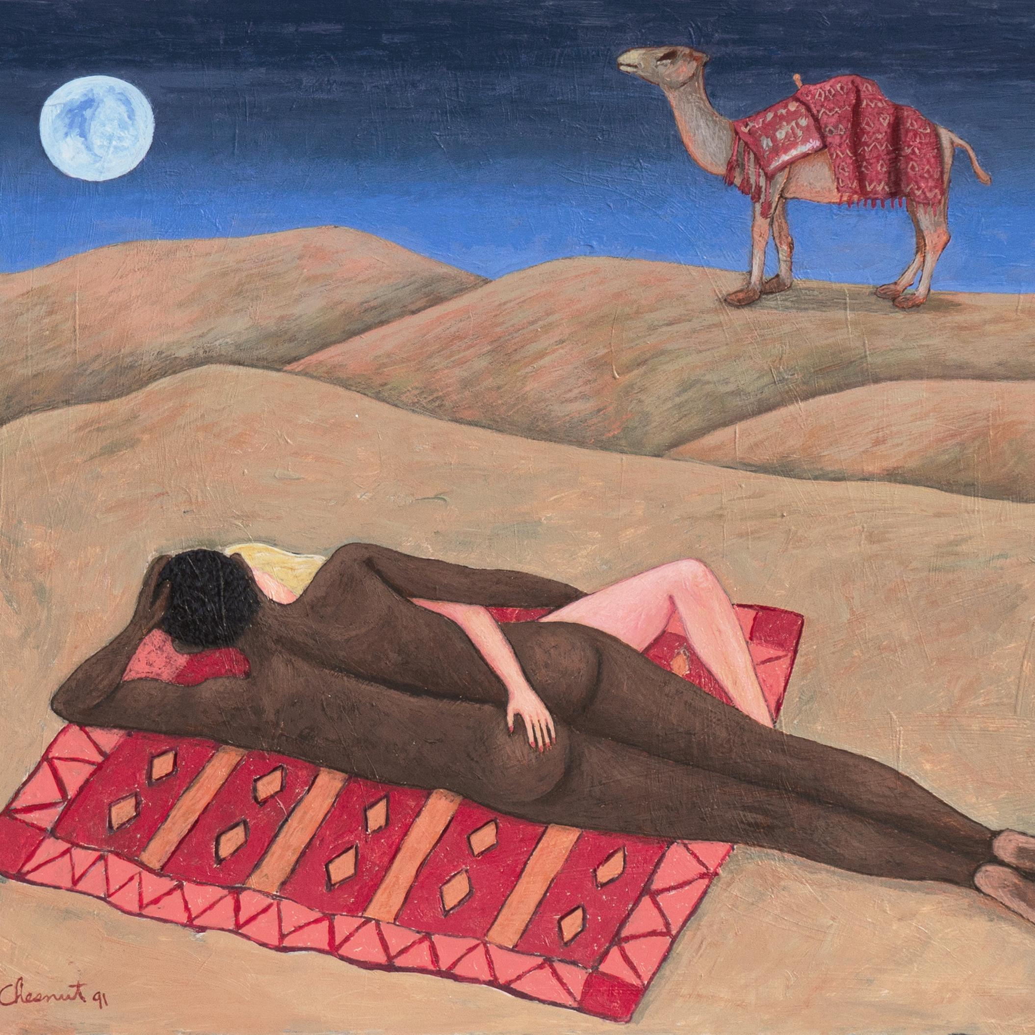 'Romanticismo tra le dune', NORTH BEACH, San Francisco Bay Area, Cammello, Luna piena
--------------

Firmato in basso a sinistra 