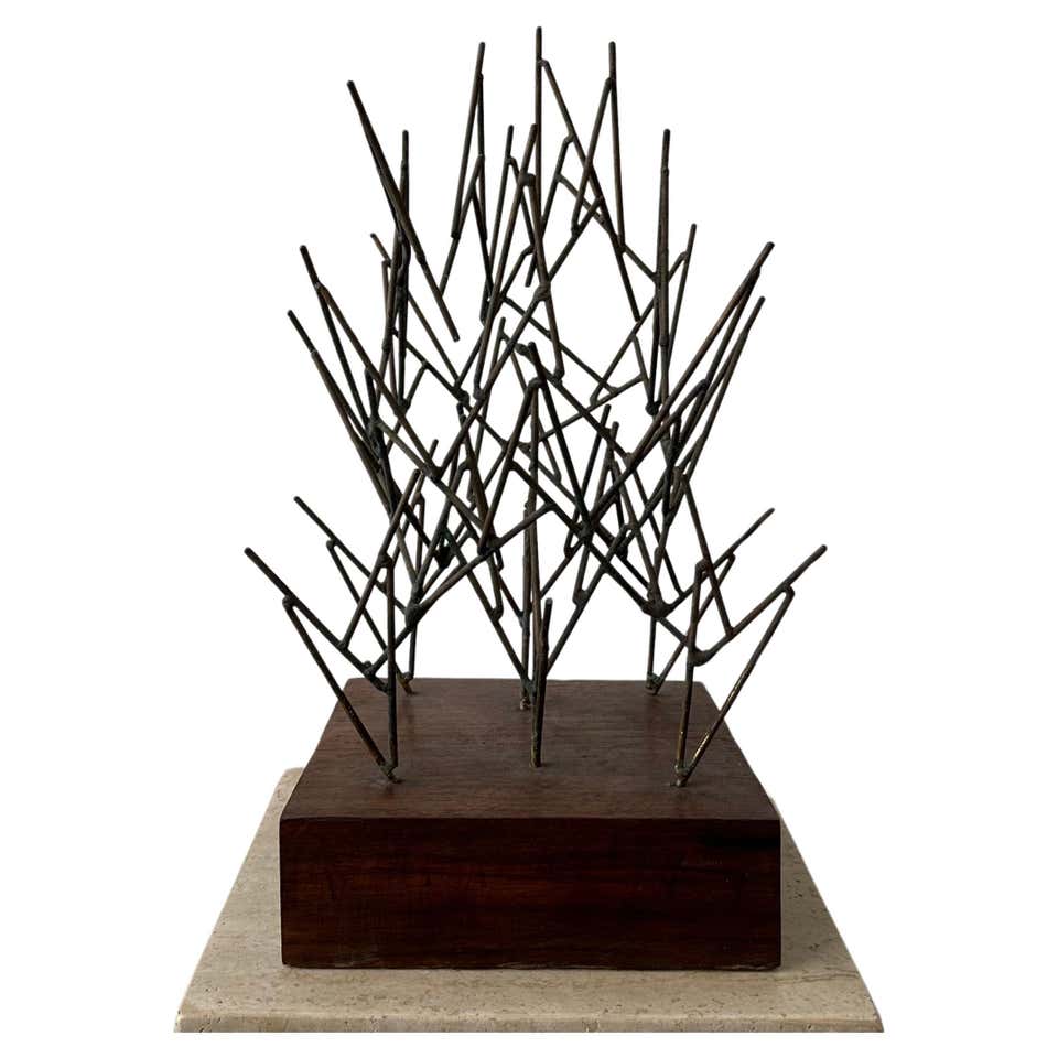 Welded Metal Horse Sculpture by J. Rivas in the Style of Jiang Tie-Feng ...