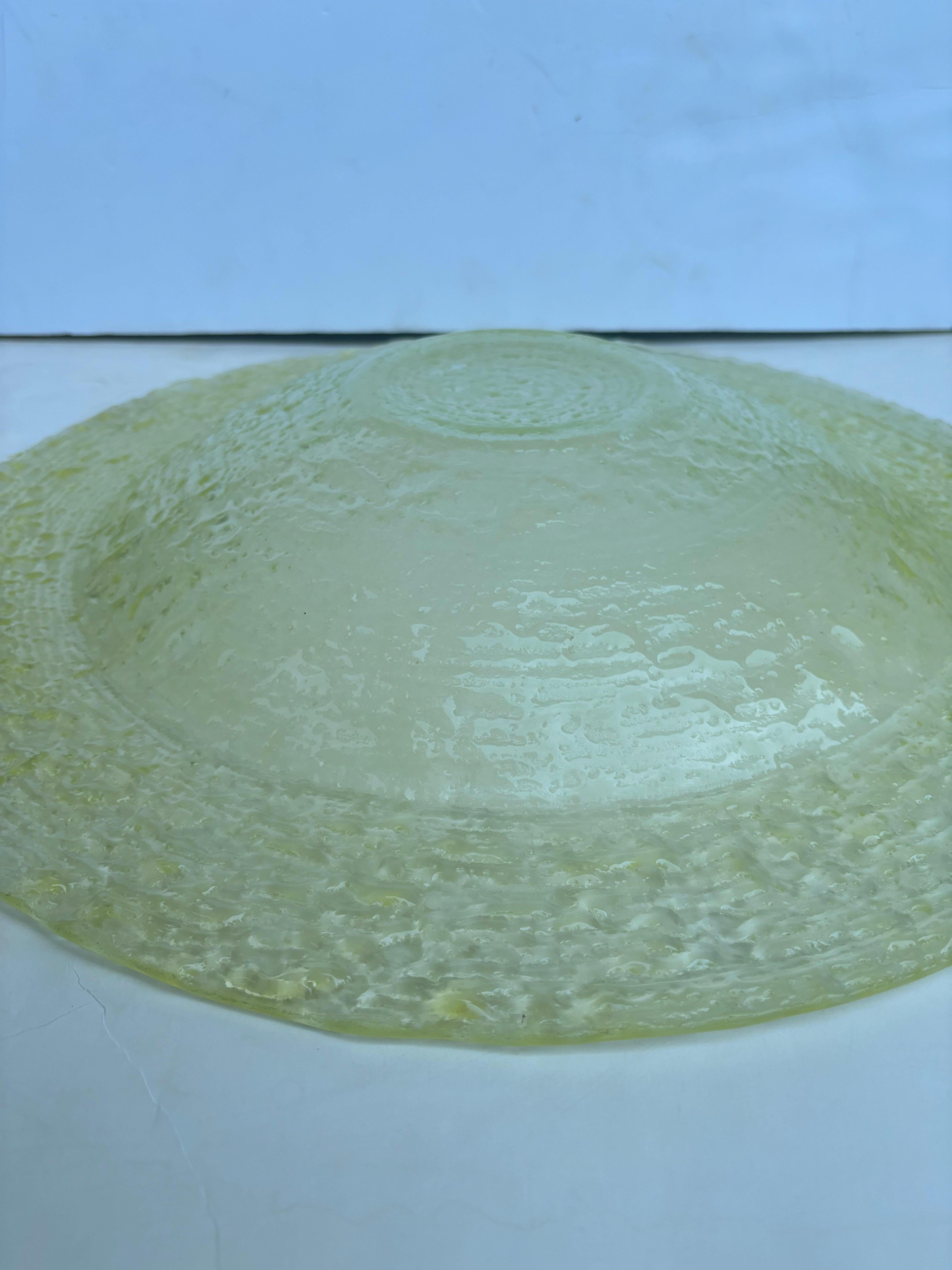 Modern Glen Lukens glass charger / centerpiece 