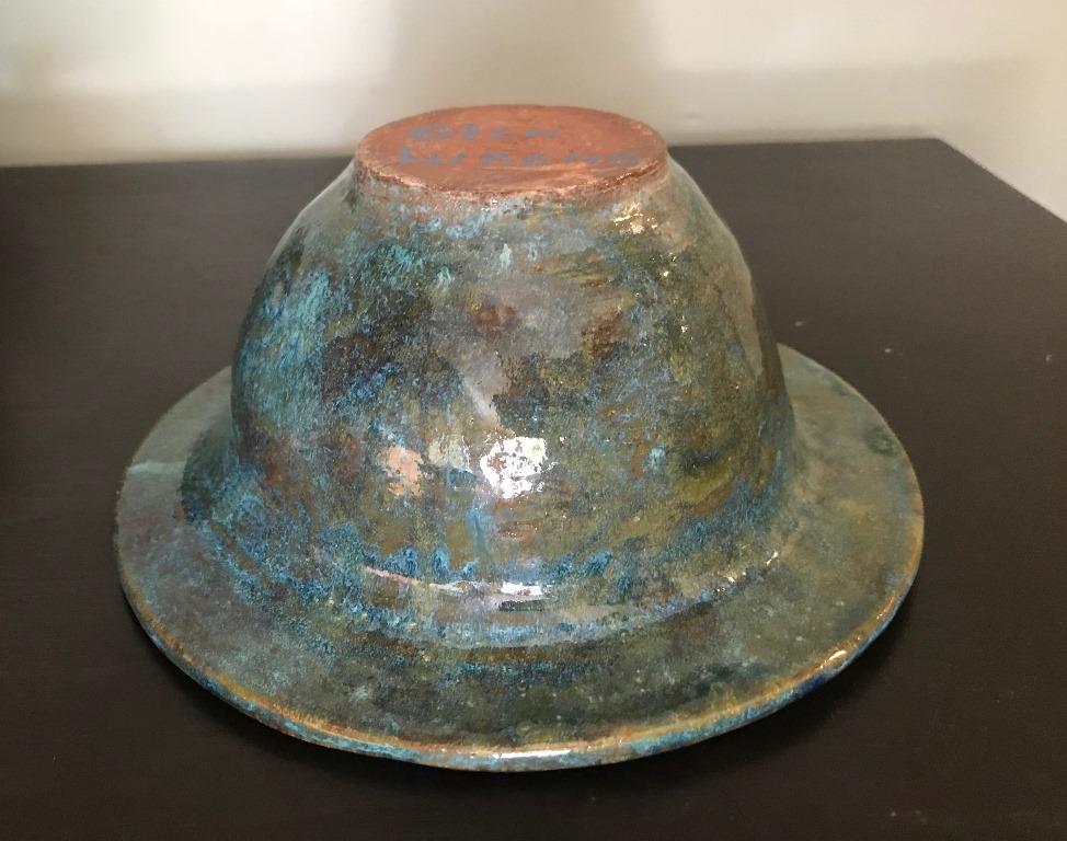 Cuenco de cerámica esmaltada California Pottery, moderno de mediados de siglo, firmado por Glen Lukens en Bueno estado para la venta en Studio City, CA