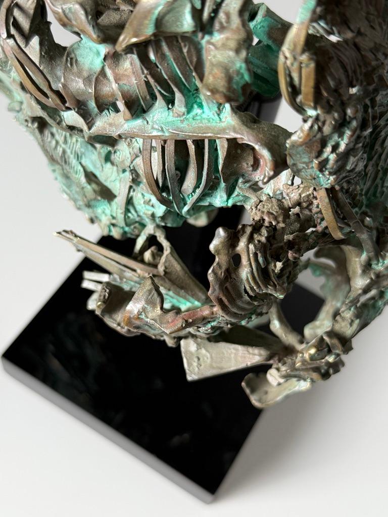 Glen Michaels Abstract Brutalist Bronze Table Top Sculpture 1970s For Sale 3
