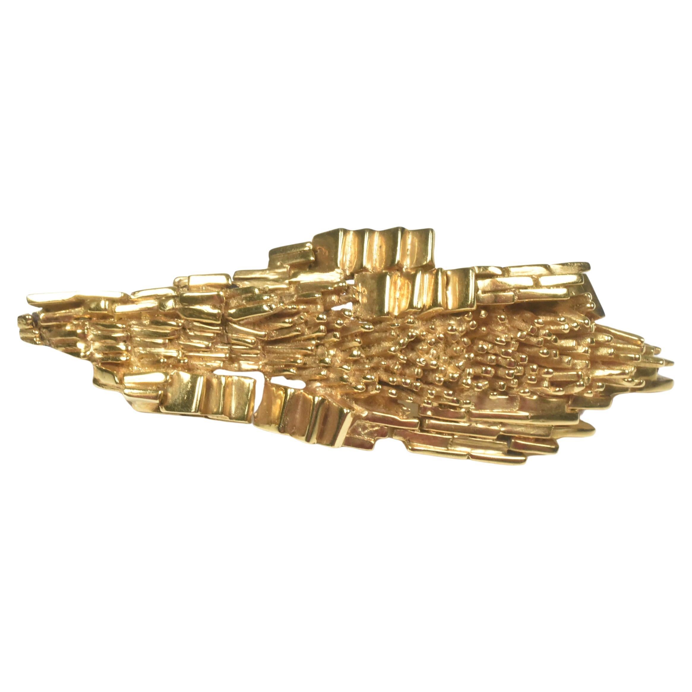 Glen Michaels Brutalist 18k Brooch Pin