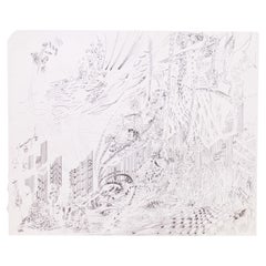 Glen Michaels Modern Contemporary Graphite Drawing Unsigned 14h x 17w 2000s