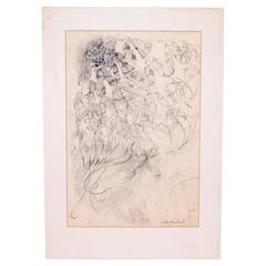 Glen Michaels Modern Contemporary Graphite Drawing Unsigned 17h x 11w 2000s