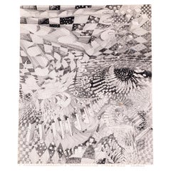 Glen Michaels Signed Modern Pen and Spiral Notebook Drawing on Paper 17h x 14w