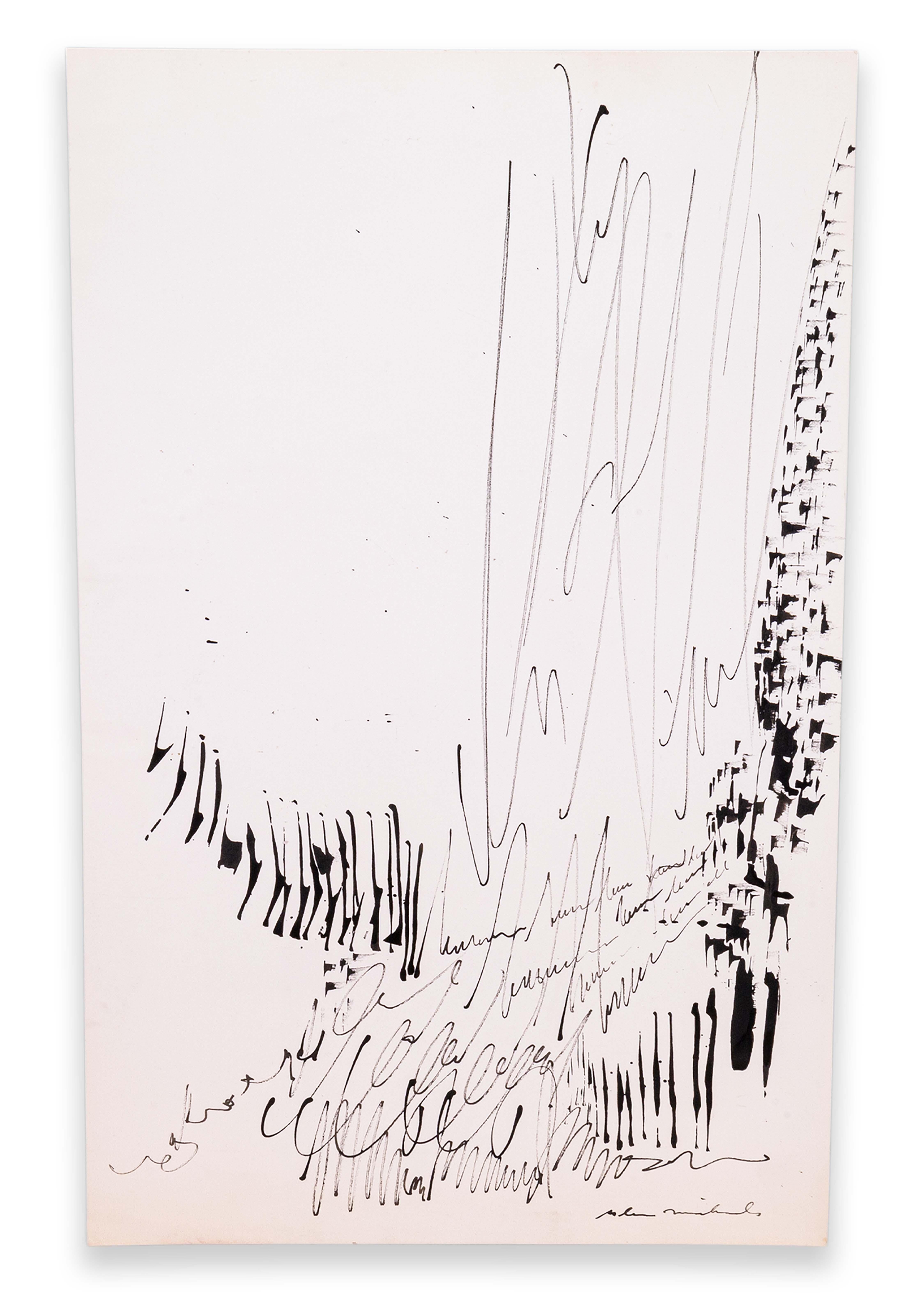 Glen Michaels Signed Set of 3 Modern Signed Ink Drawings on Paper 23x14.5 For Sale 7