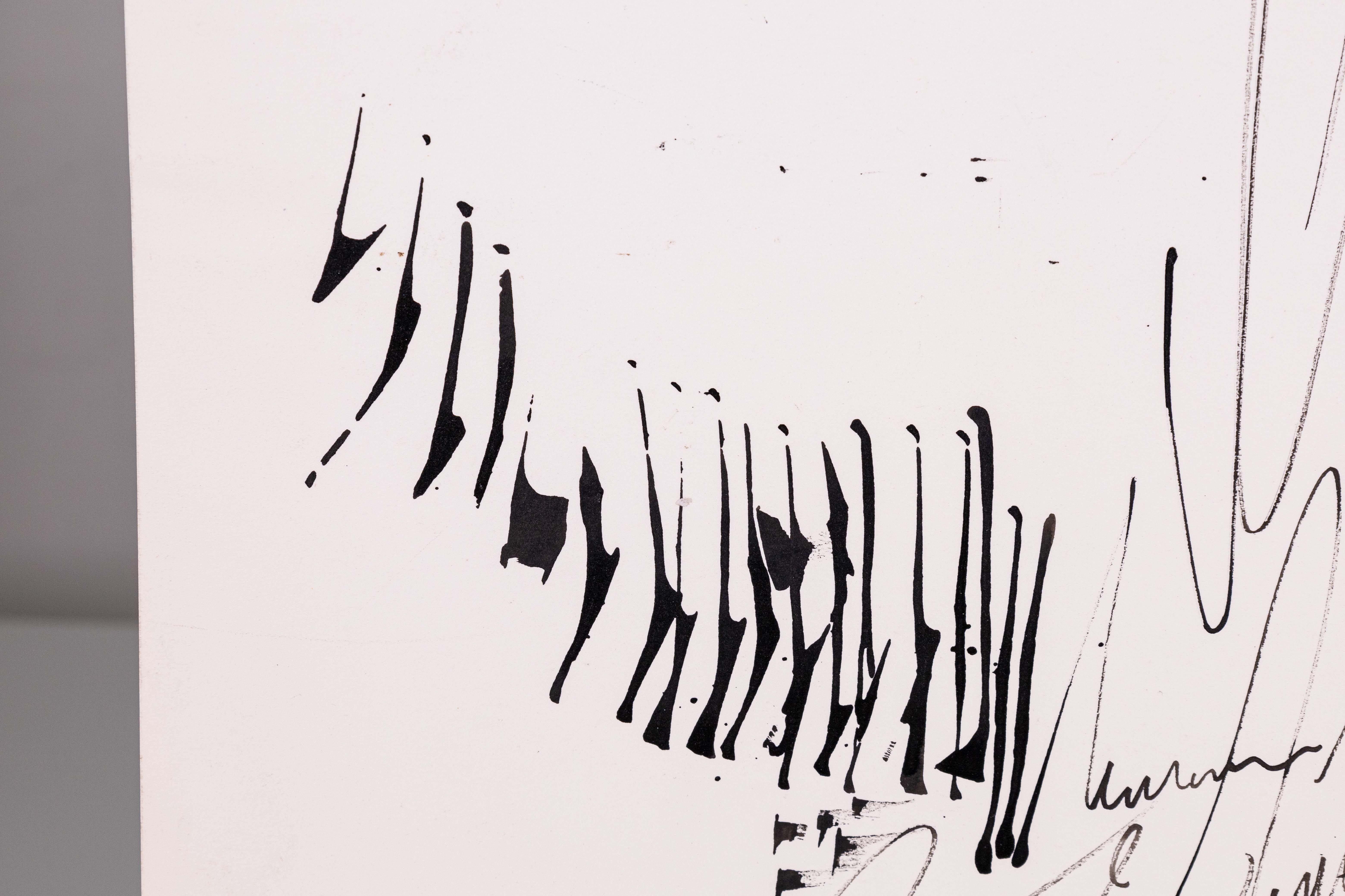 American Glen Michaels Signed Set of 3 Modern Signed Ink Drawings on Paper 23x14.5 For Sale