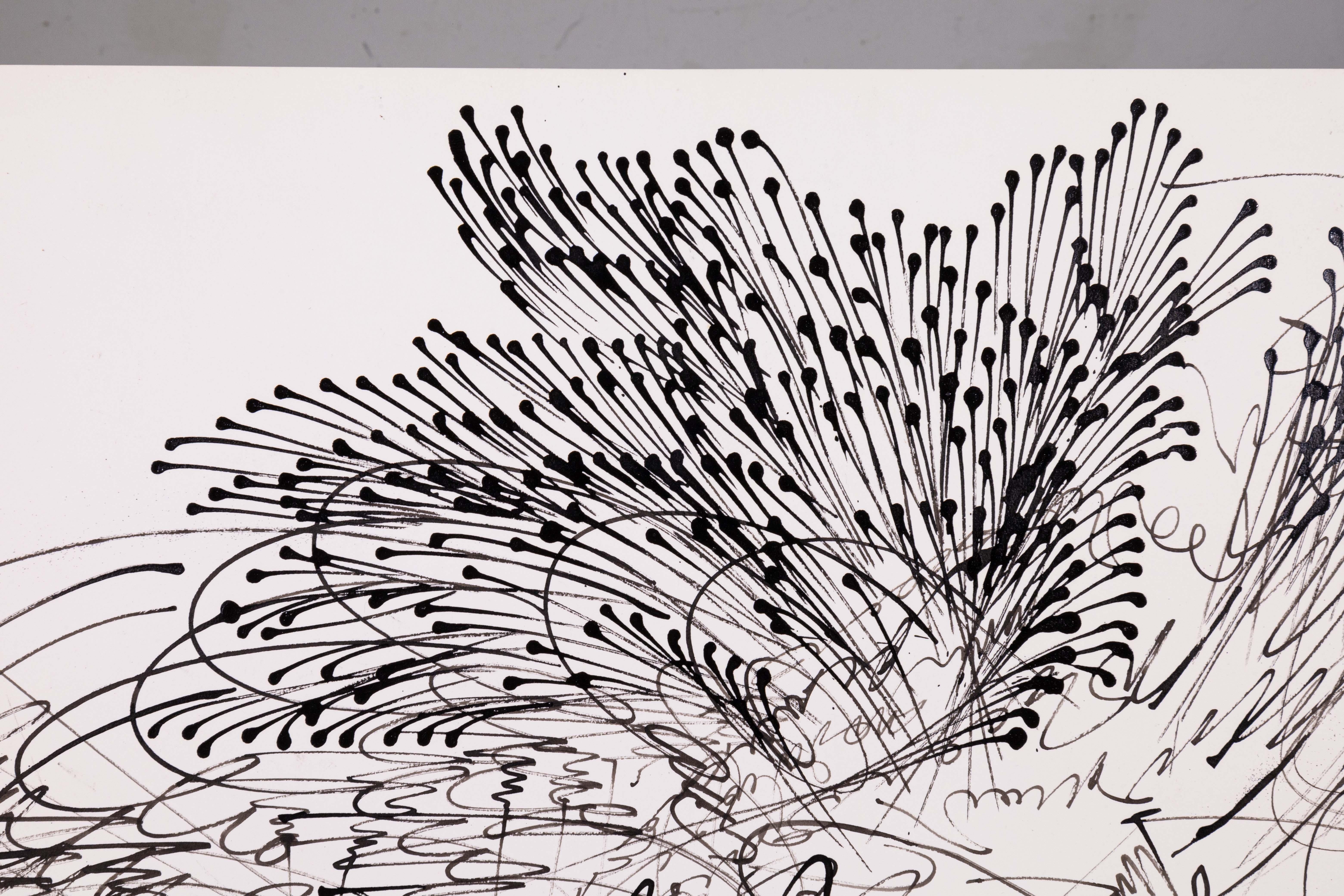 Glen Michaels Signed Set of 3 Modern Signed Ink Drawings on Paper 23x14.5 For Sale 3