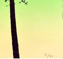 "Una bugia rassicurante si svela II", fotogravura con paesaggio arboreo di Glen Rubsamen