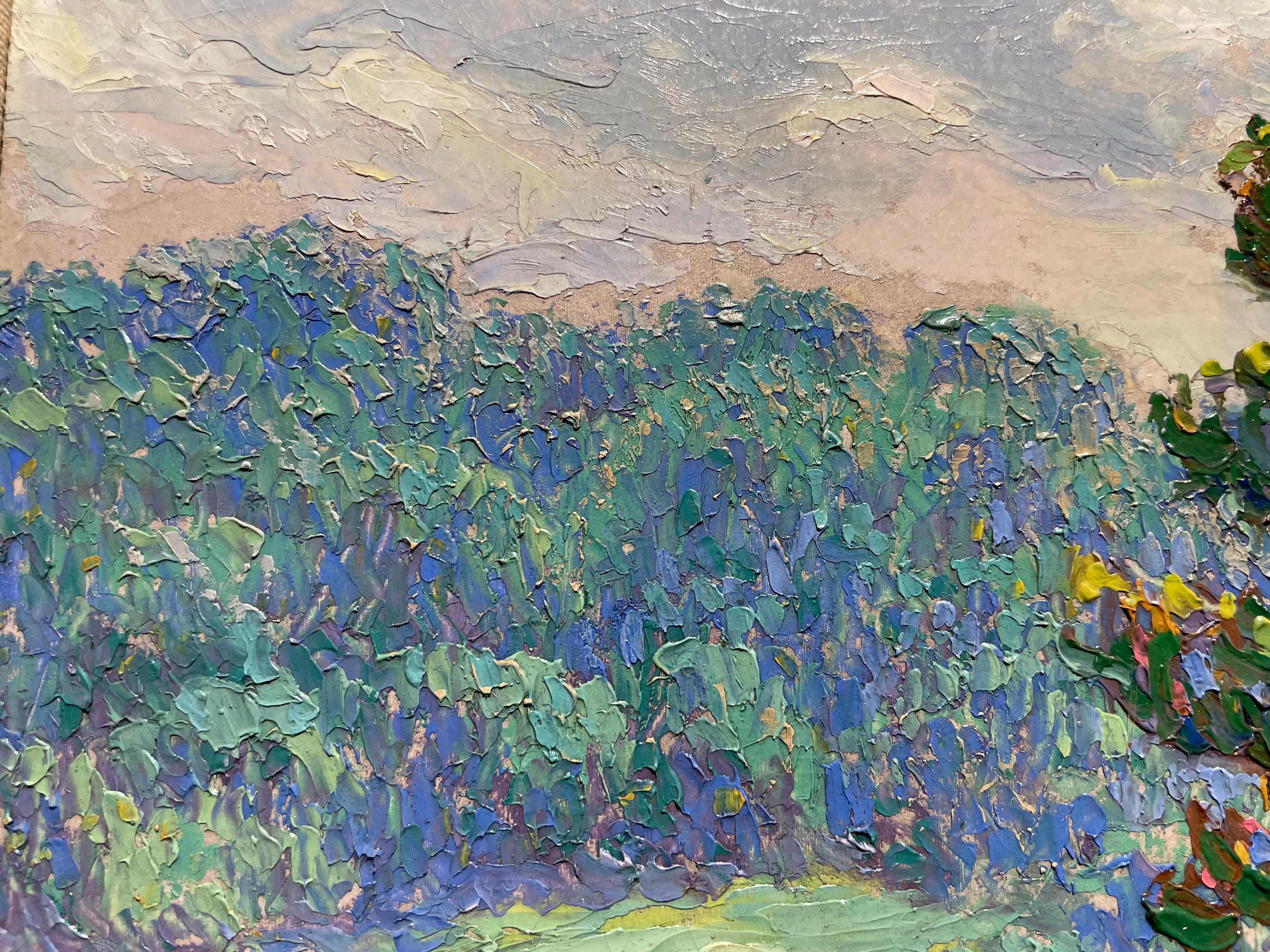 Summer Impressionist Landscape w/ Trees im Angebot 3