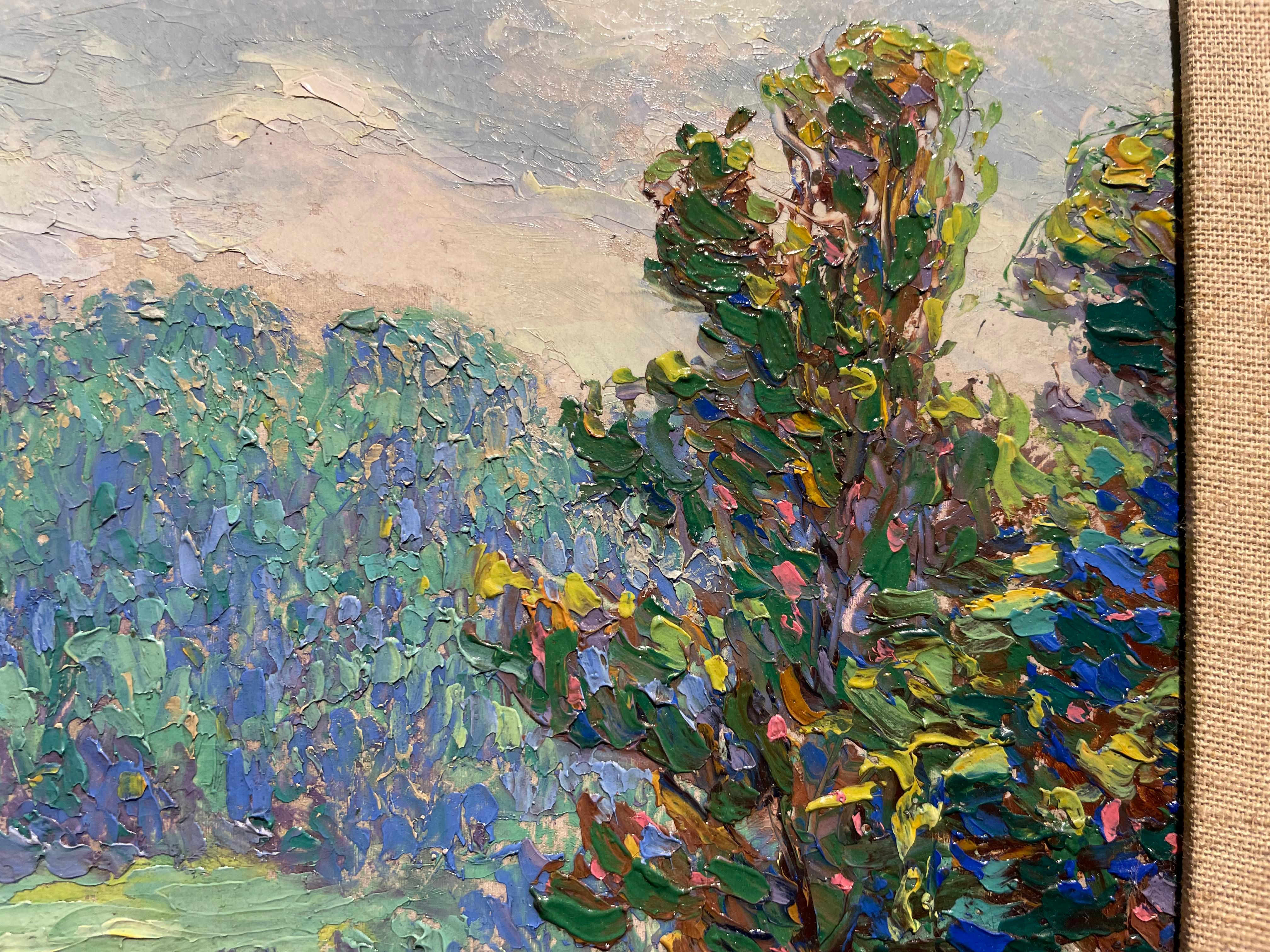 Summer Impressionist Landscape w/ Trees im Angebot 4