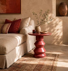 Mesita auxiliar «Glen» torneada en madera y lacada - Highland