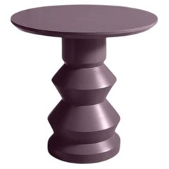 'Glen' turned wood lacquered side table - Heather