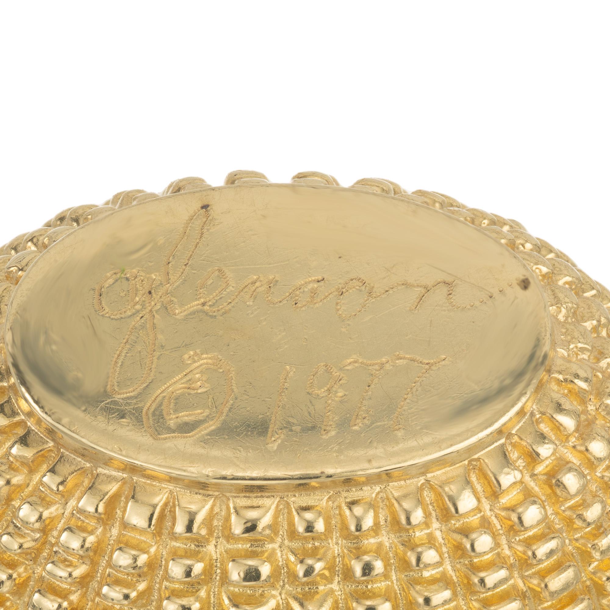 Glenaan Signed 1977 18k Yellow Gold Nantucket Basket Pendant 4