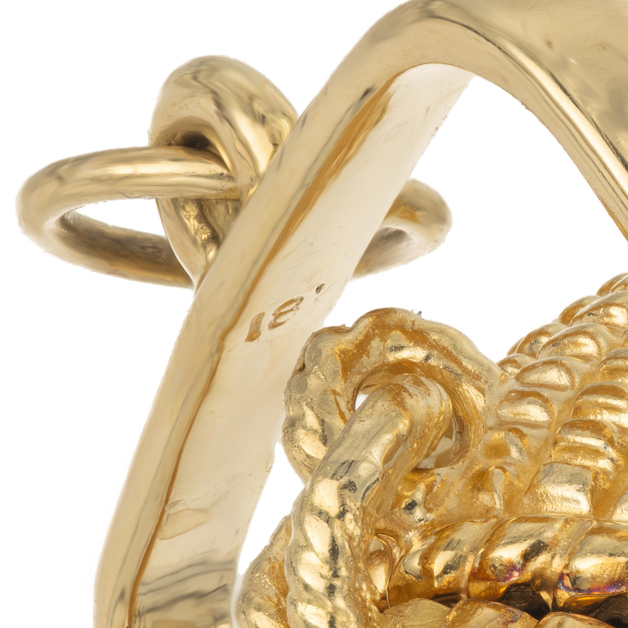 Glenaan Signed 1977 18k Yellow Gold Nantucket Basket Pendant 5
