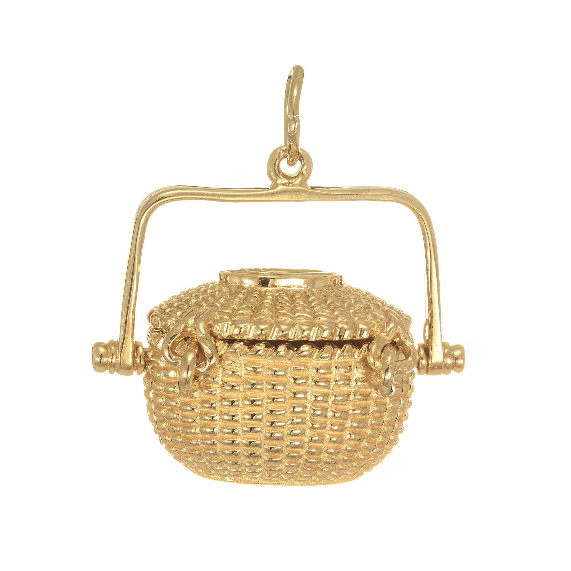 gold nantucket basket necklace