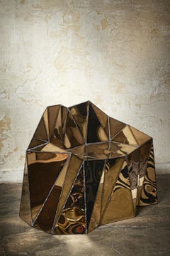 Glenda Stuhl Gold aus geschweißtem, spiegelpoliertem Edelstahl von Julian Mayor