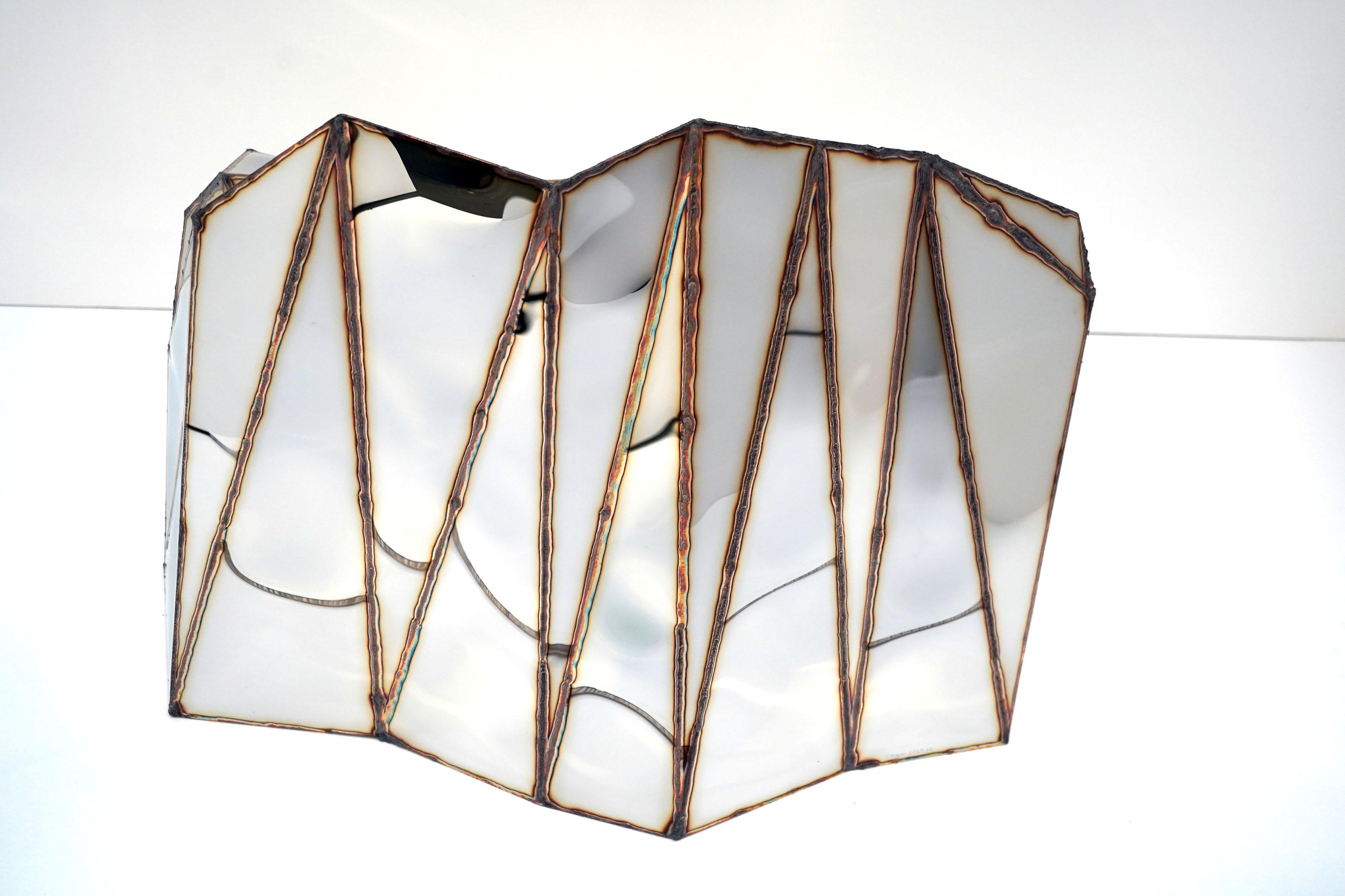 Chaise Glenda en acier inoxydable et poli miroir soudé par Julian Mayor en vente 6
