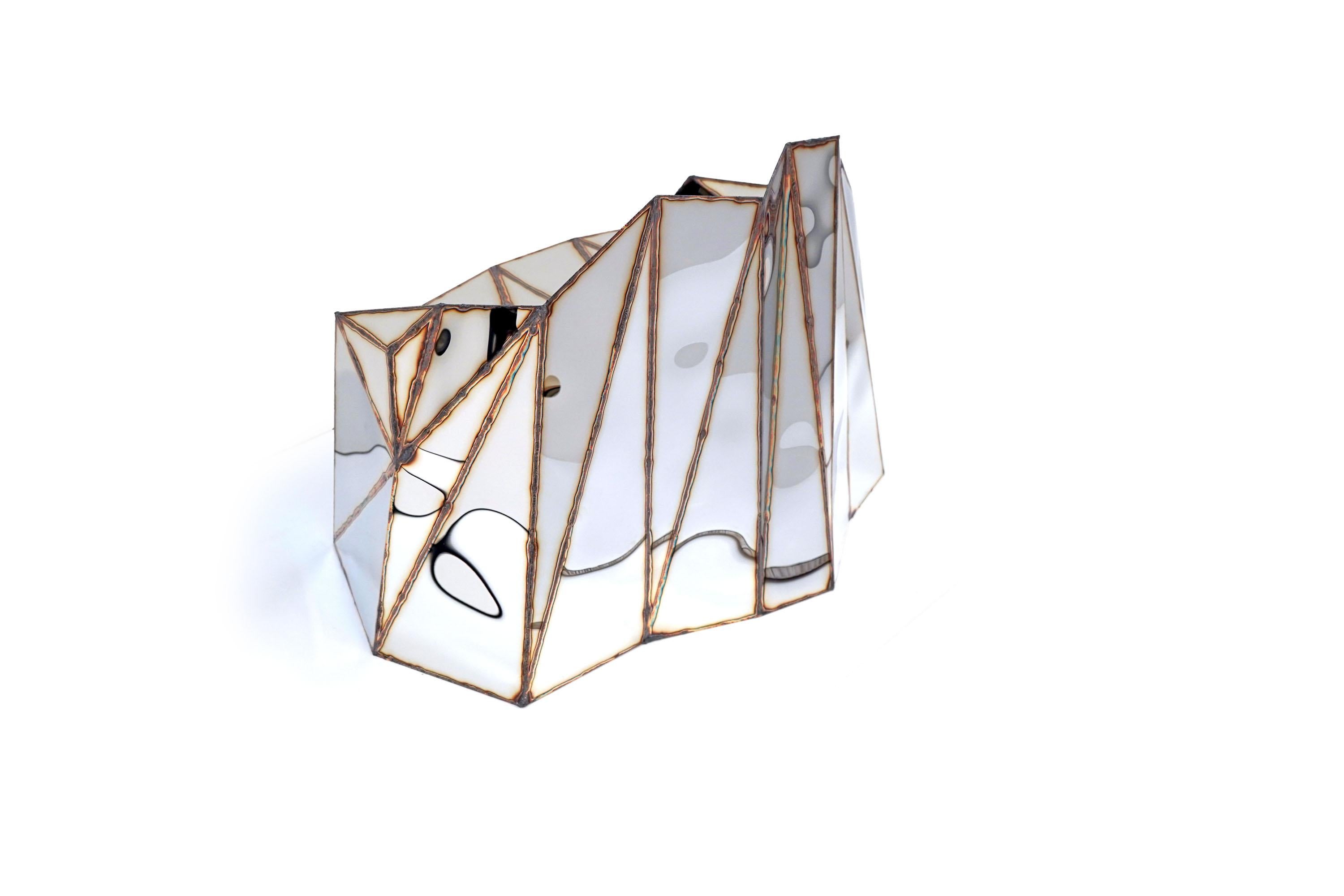 Chaise Glenda en acier inoxydable et poli miroir soudé par Julian Mayor en vente 7