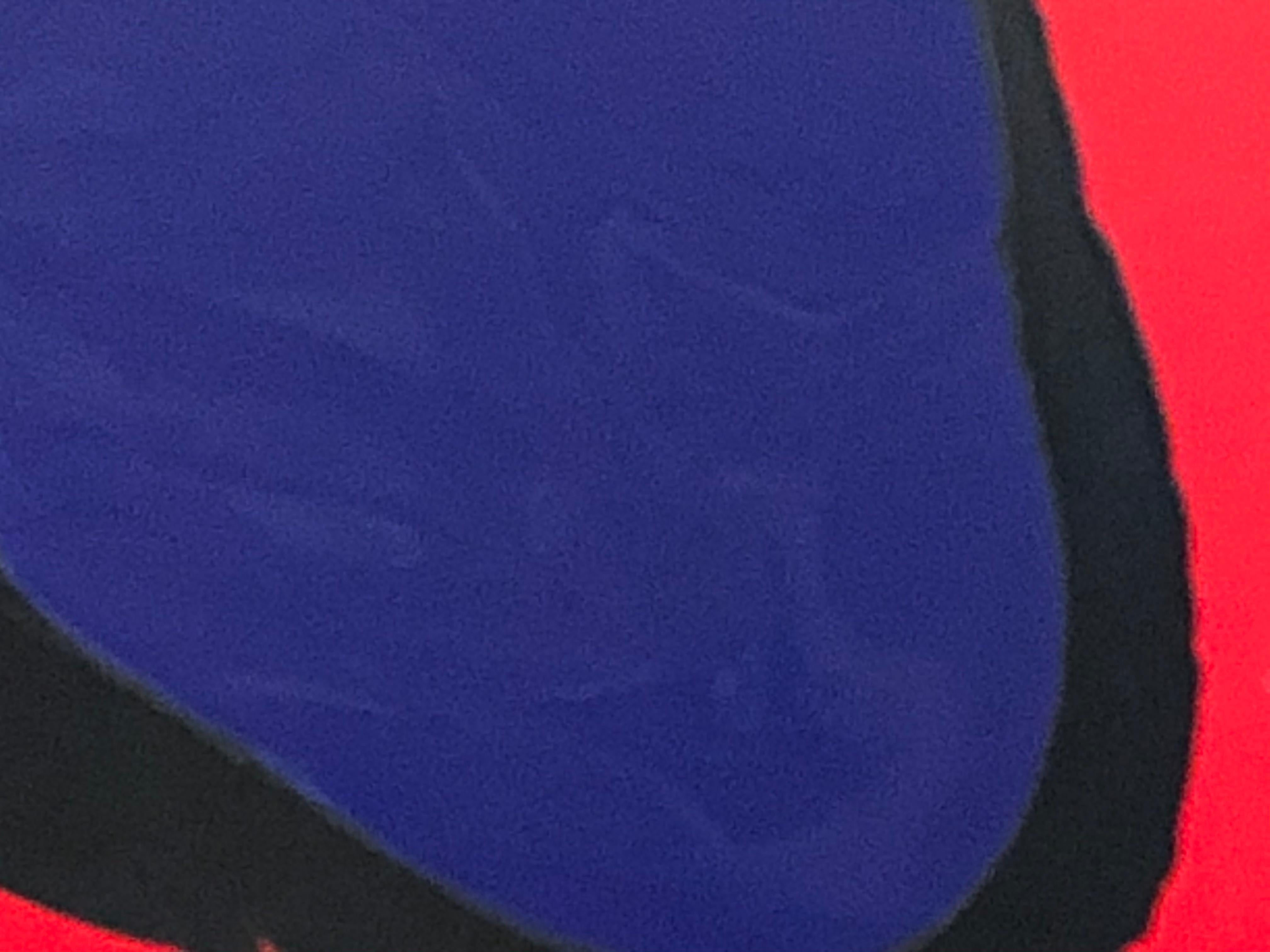 Diluvio, abstracto, pintura, por Glenn Green, azul, negro, rojo acrílico sobre lienzo - Landscape Painting Negro de Glenn A. Green