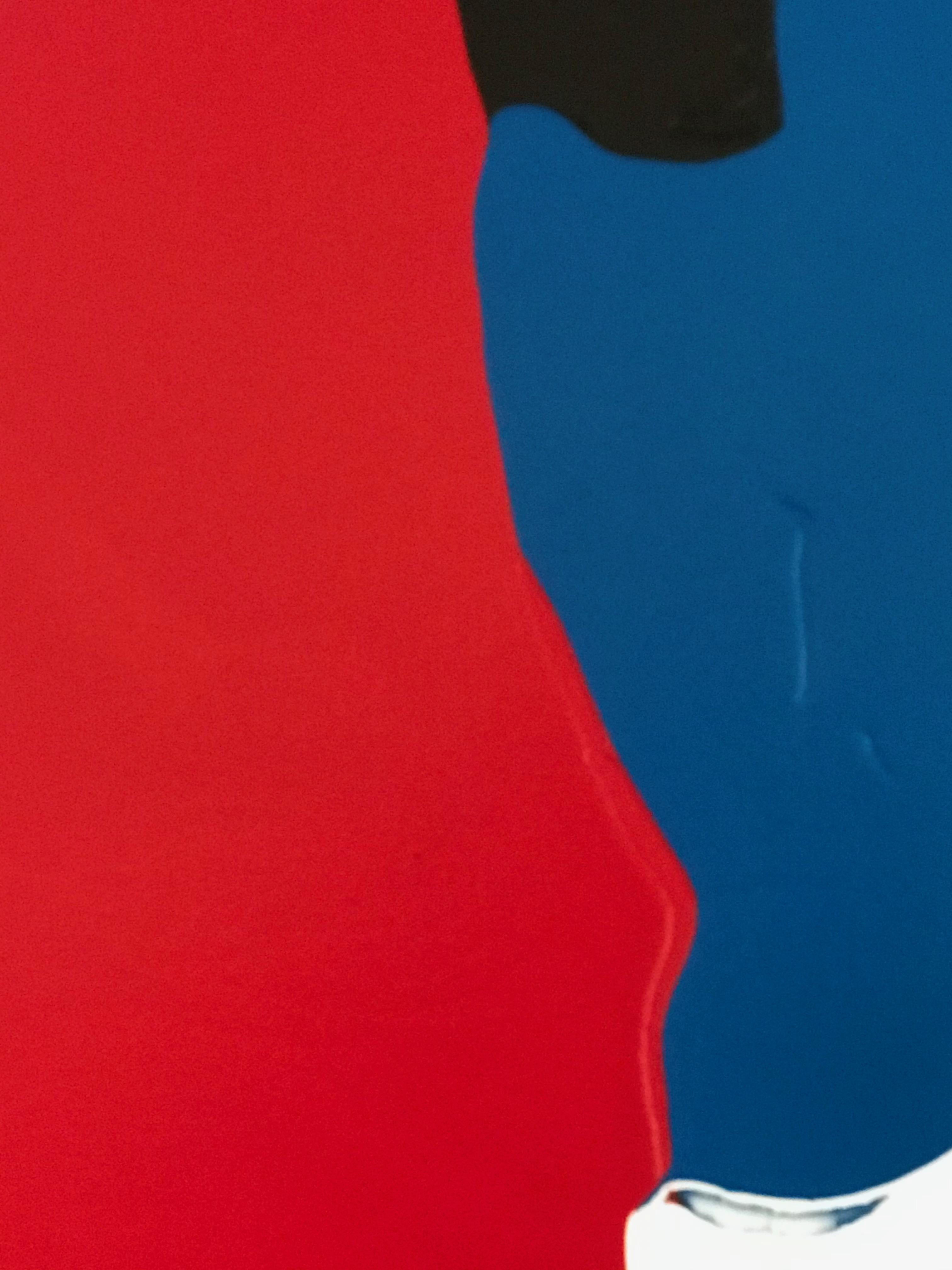 Red Gap, by Glenn Green, Abstract, painting, red, white, blue, vertical, bold - Contemporary Painting by Glenn A. Green