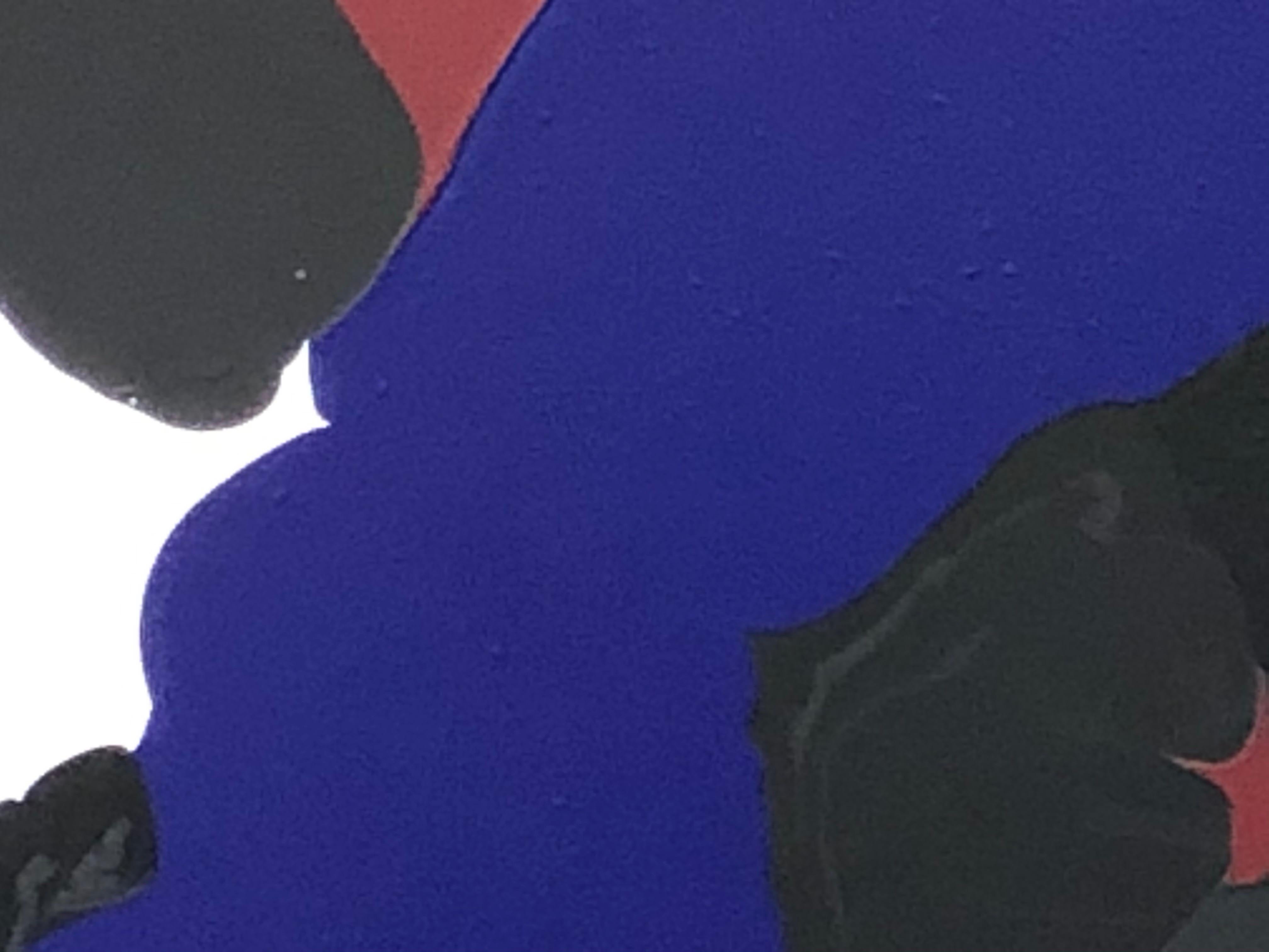 Agostado, abstracto, pintura, por Glenn Green marrón, azul, negro, amarillo, rojo - Painting Abstracto de Glenn A. Green