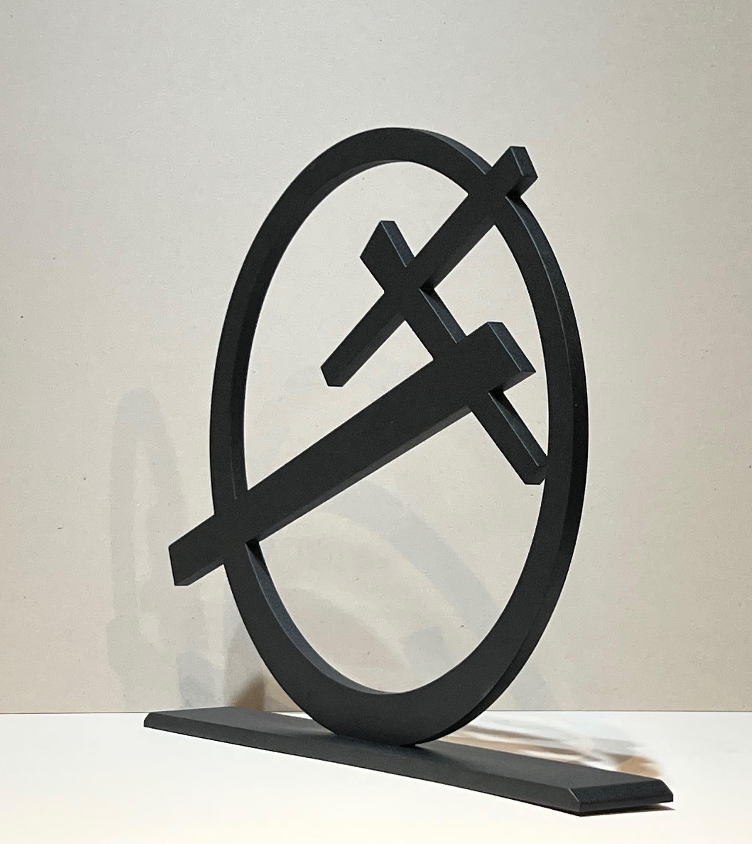 Sculpture abstraite « Brush Strokes » de Glenn Green, Santa Fe, noir, métal, zen en vente 2