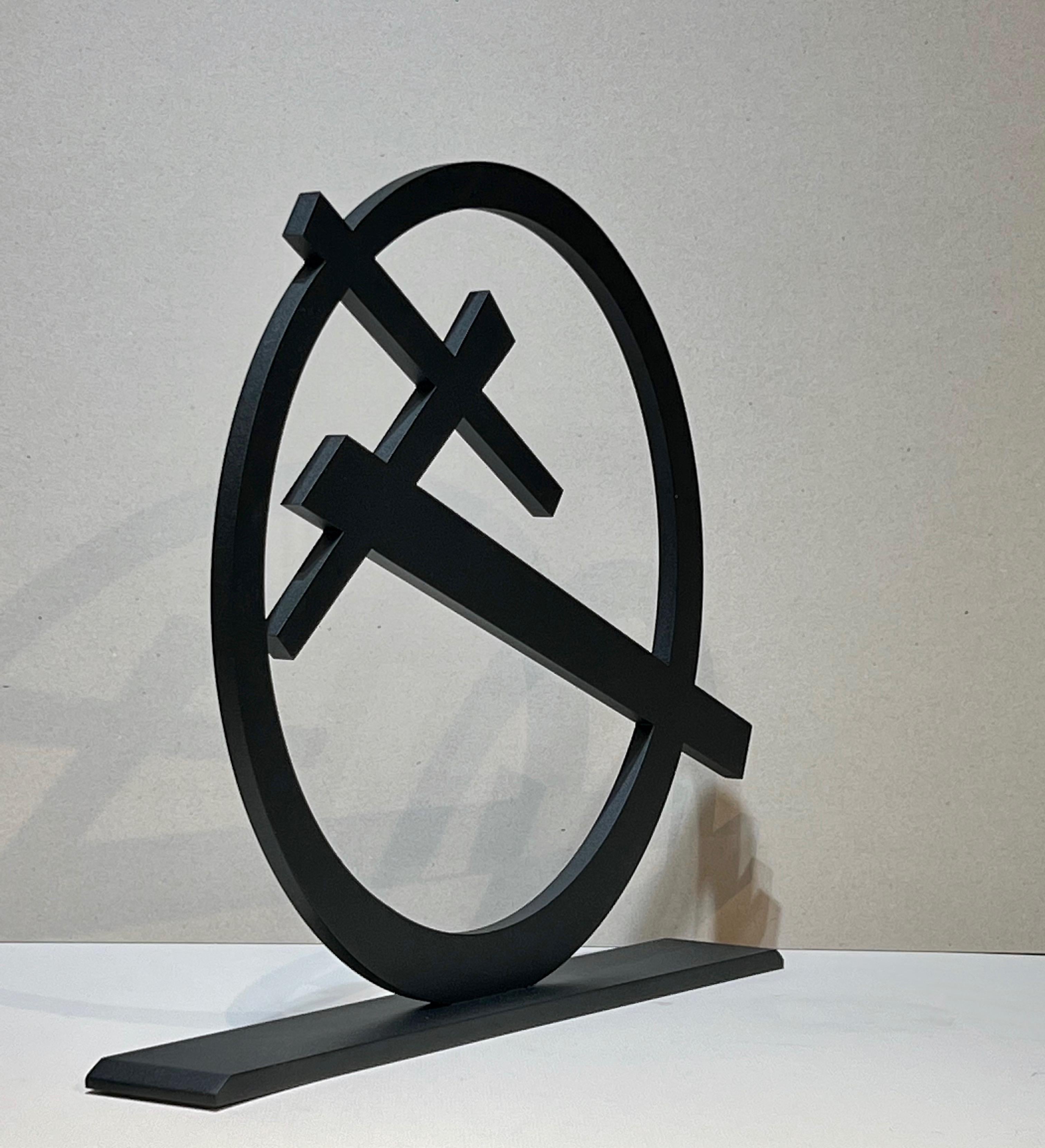 Sculpture abstraite « Brush Strokes » de Glenn Green, Santa Fe, noir, métal, zen en vente 3