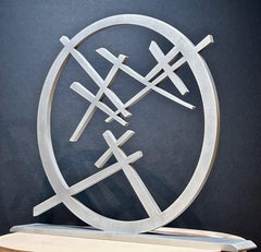 Libellule, Scultura di Glenn Green, Argento, Metallo, Rotondo, Scultura, Astratto