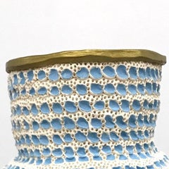 Large Blue and White Vase with Gold
