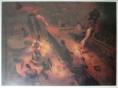 Glenn Barr Michigan Avenue 2004 Signed Pop Surrealism Lithograph 24/400 Framed