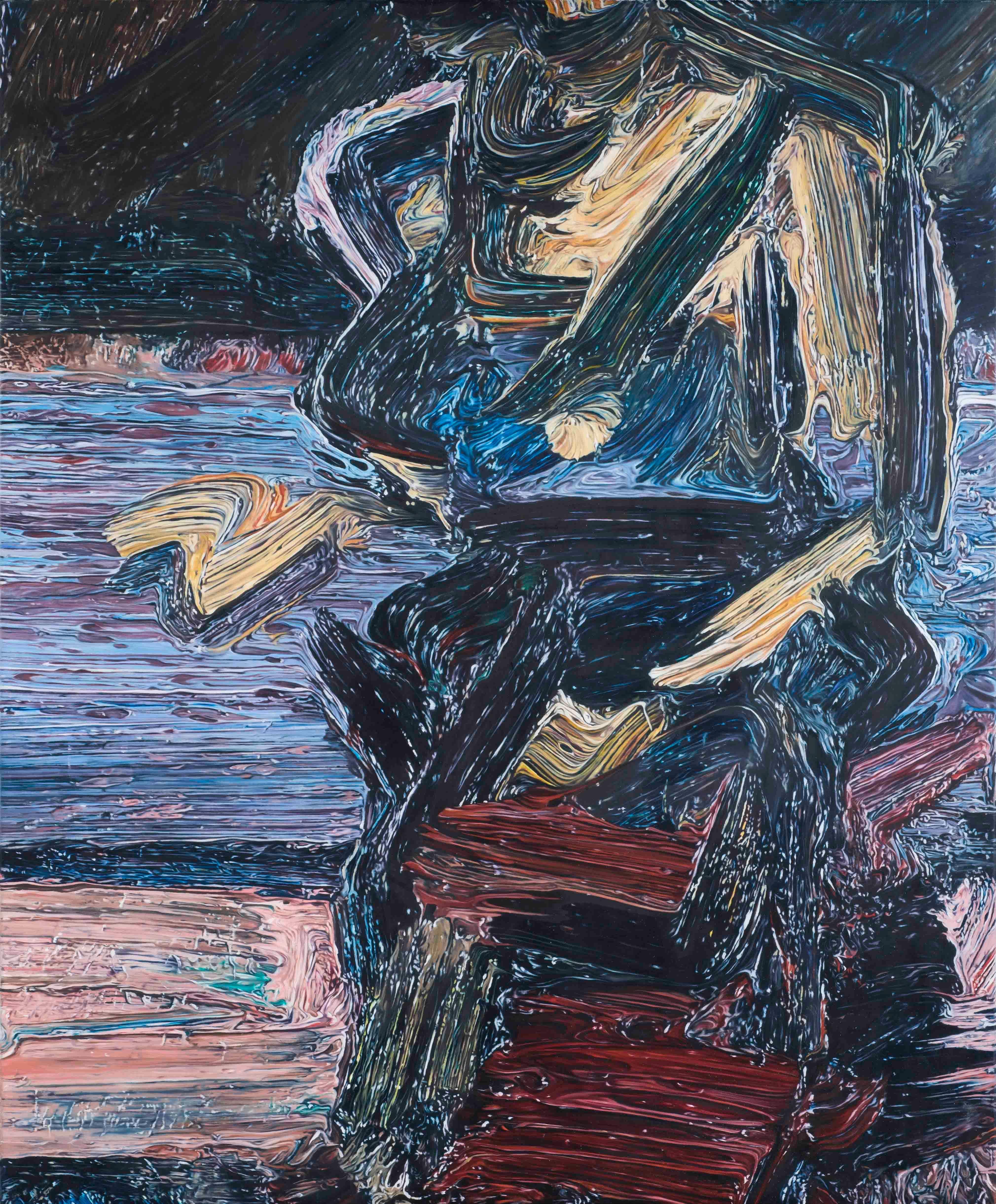 Dead Relatives - Glenn Brown, art contemporain, abstrait, portrait, Auerbach