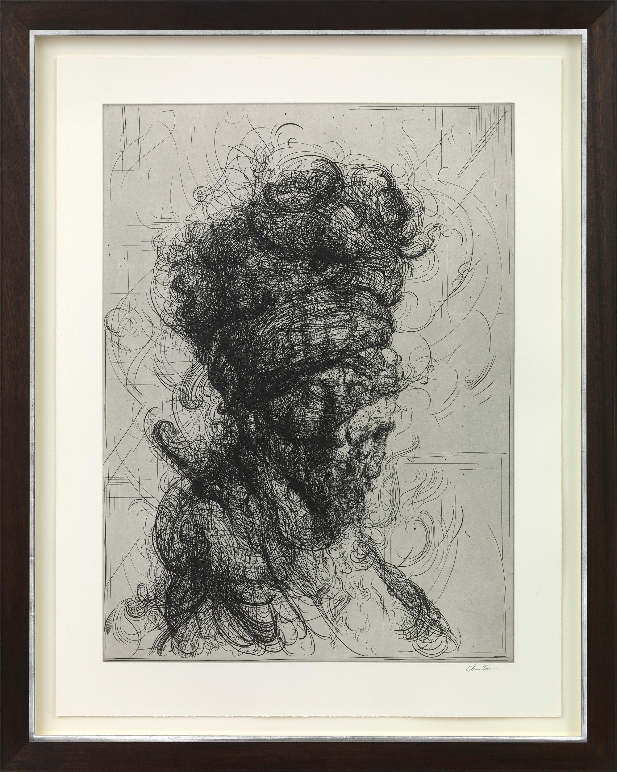 Figurative Print Glenn Brown - Assiette 1, de : Half- Life (après Rembrandt)