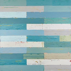 Against The Current - Original Geometric Blue Abstract Painting
