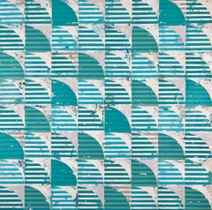 Drifting Away - Original Geometric Blue Abstract Painting