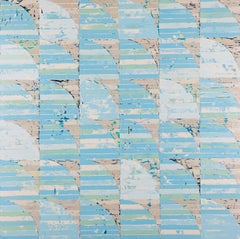 Setting Sail - Original Geometric Blue Abstract Painting