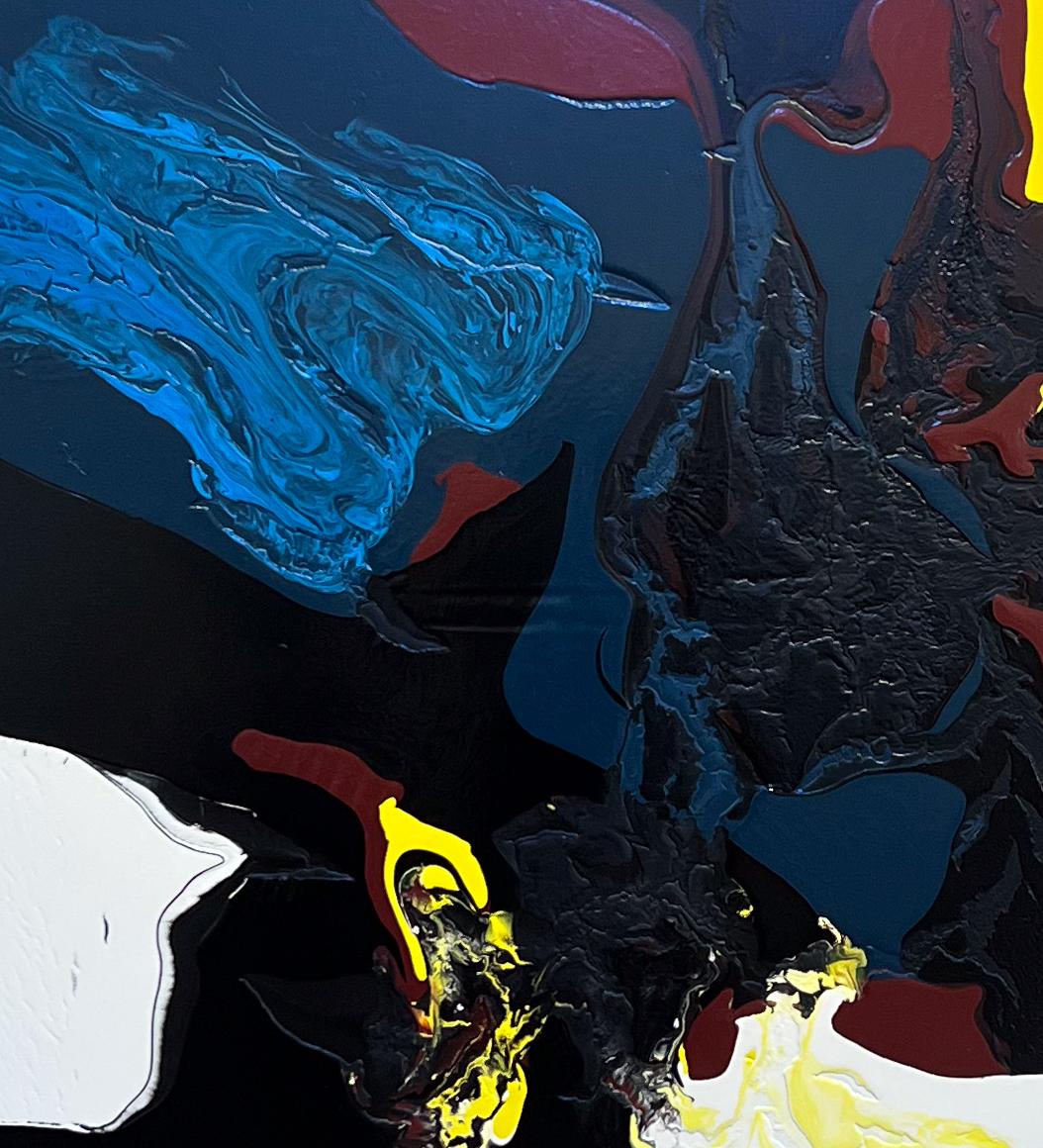Hot Mix, par Glenn Green, abstrait, peinture, contemporain, texture, noir, rouge en vente 1