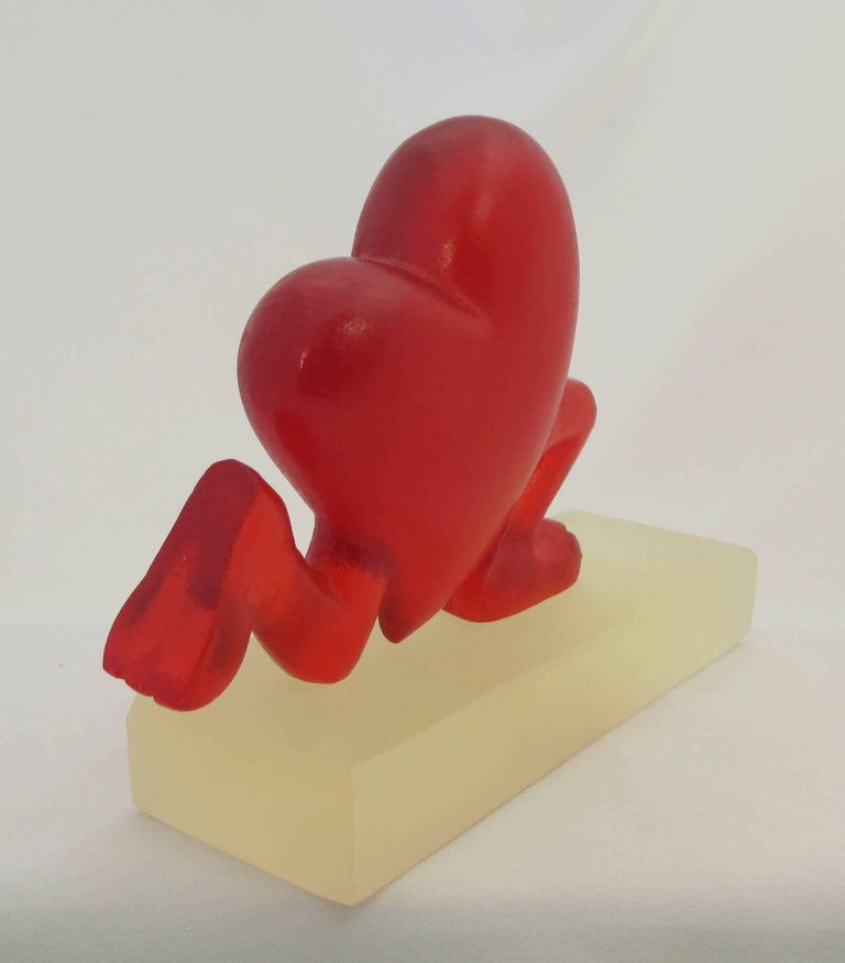 Running Heart, red, resin, sculpture, Valentine, Love, Cartoon, humor, feet For Sale 4