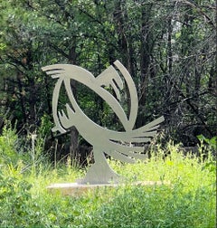 Whirling Bird, Sculpture, by Glenn Green, Santa Fe, Steel, Outdoor, Abstract