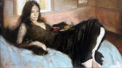 The Blue Bed, Environmental Portrait by Pennsylvania Impressionist