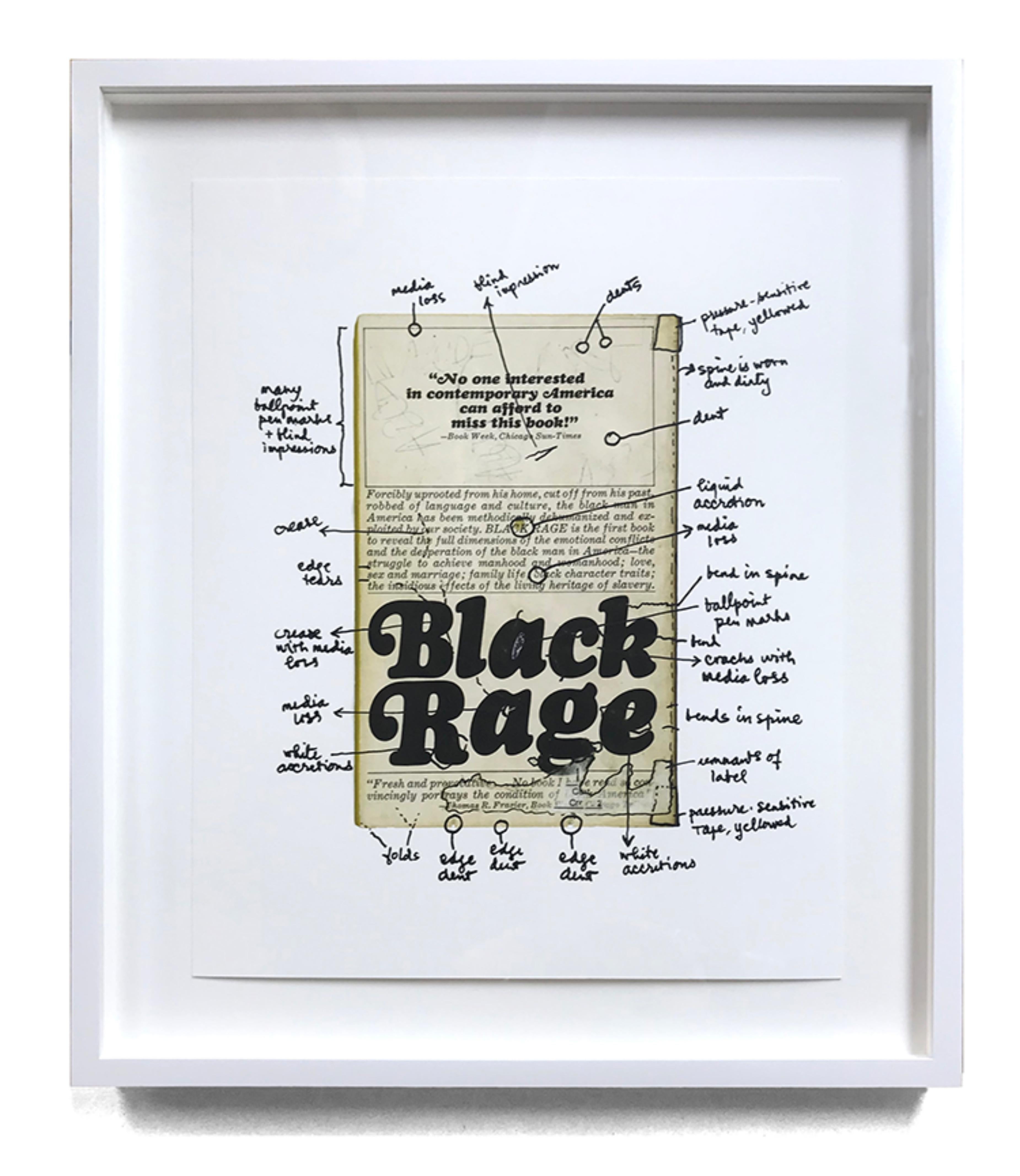 Furia Negra, Impresión de Arte Conceptual y Negro con COA firmado por Glenn Ligon Enmarcado