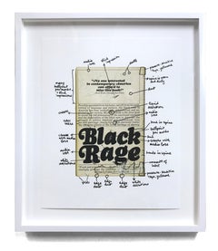 Furia Negra, Impresión de Arte Conceptual y Negro con COA firmado por Glenn Ligon Enmarcado